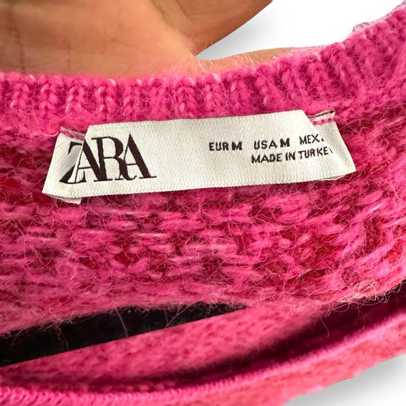 Zara Pink Plaid Sleeveless Scoop Neck Wool Blend Sweater Dress Size M Clueless - Picture 9 of 11